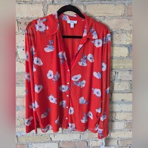 Bar III floral XXL mesh blouse